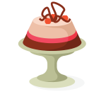 Decorated dessert cake